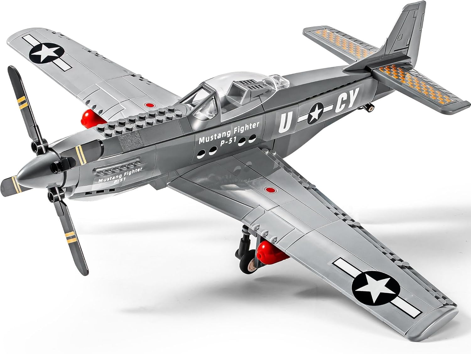 Syrinx Military Fighter Jet P-51 Fighter Mustang Air Force Building Sets for Adults, Not Compatible with Lego