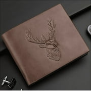 Buck/Deer Hunting Wallet for Men, Leather RFID Blocking Credit Card Holder, Mens Bifold Wallet