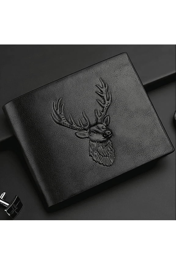 Buck/Deer Hunting Wallet for Men, Leather RFID Blocking Credit Card Holder, Mens Bifold Wallet