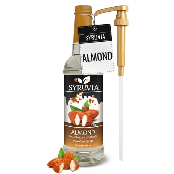 Syruvia Almond Pure Cane Syrup 25.4 fl Oz With Pump