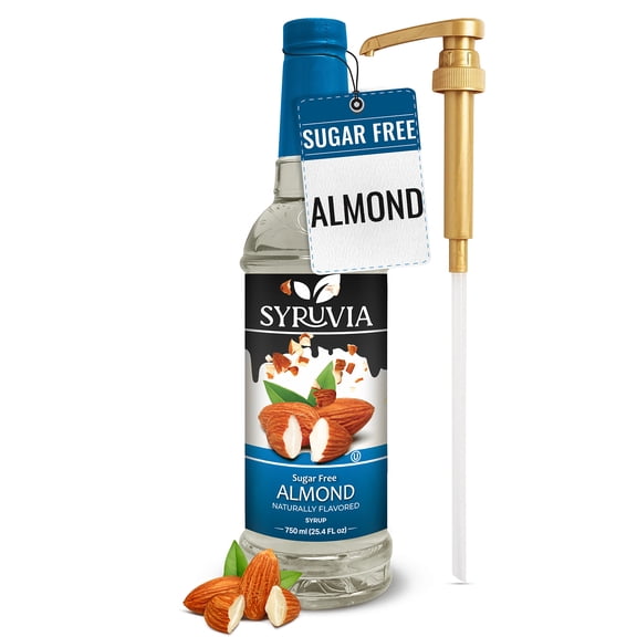 Syruvia Almond Sugar Free Coffee Syrup 25.4 Fl. Oz With Pump