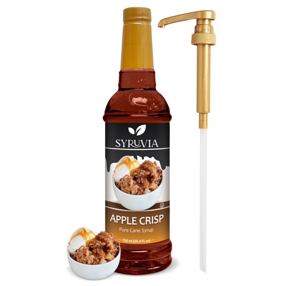 Syruvia Apple Crisp Pure Cane Syrup 25.4 fl Oz With Pump