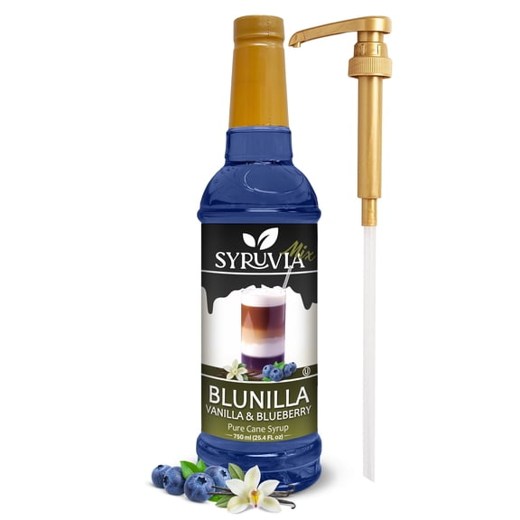 Syruvia BLUNILLA Pure Cane Syrup 25.4 fl Oz With Pump