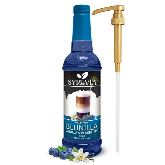 Syruvia BLUNILLA Sugar Free Coffee Syrup 25.4 Fl. Oz With Pump