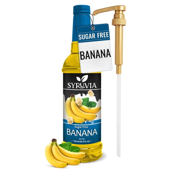 Syruvia Banana Sugar Free Cocktails Syrup 25.4 Fl Oz With Pump