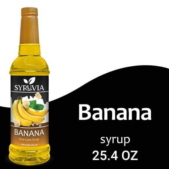 Syruvia Banana Syrup Pure Cane Coffee Flavoring Syrup, 25.4 fl Oz