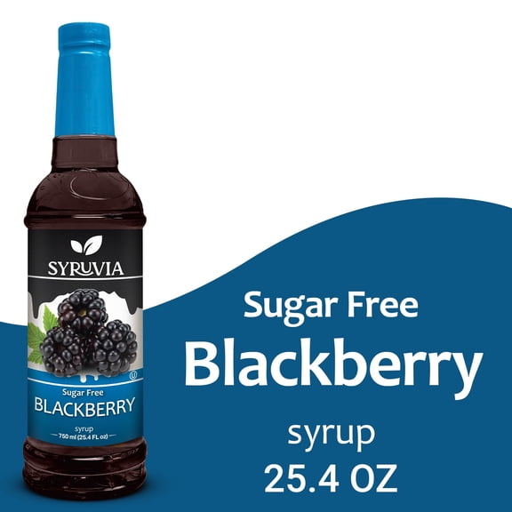 Syruvia Blackberry Sugar Free Coffee Syrup No-Calorie Coffee Sauce for Coffee, Lattes, Shakes, Smoothies, Desserts, 25.4 Fl. Oz