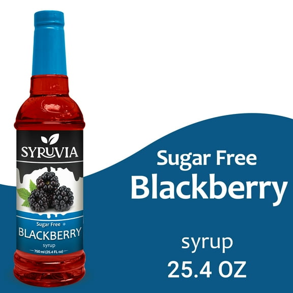 Syruvia Blackberry Sugar Free Coffee Syrup No-Calorie Coffee Sauce for Coffee, Lattes, Shakes, Smoothies, Desserts, 25.4 Fl. Oz