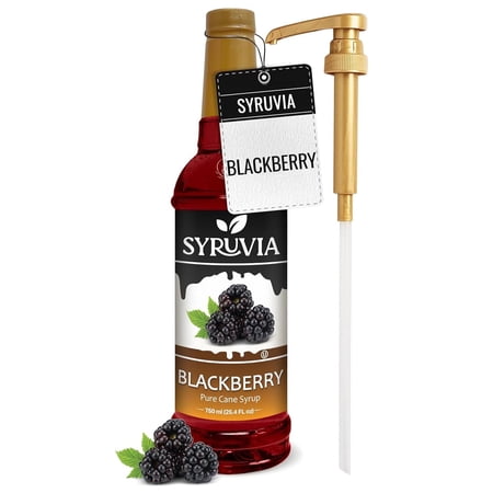 Syruvia Blackberry Syrup Pure Cane Coffee Flavoring Syrup, 25.4 fl Oz With Pump