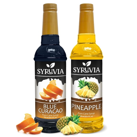 Syruvia Blue Curacao & Pineapple Pure Cane Syrup