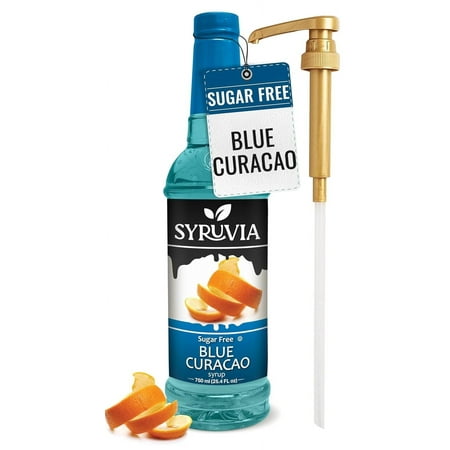 Syruvia Blue Curacao Sugar Free Cocktails Syrup 25.4 Fl. Oz With Pump