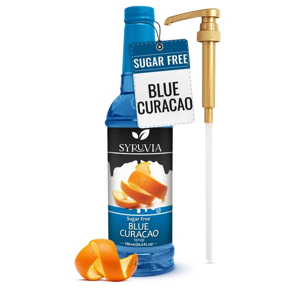 Syruvia Blue Curacao Sugar Free Cocktails Syrup 25.4 Fl. Oz With Pump