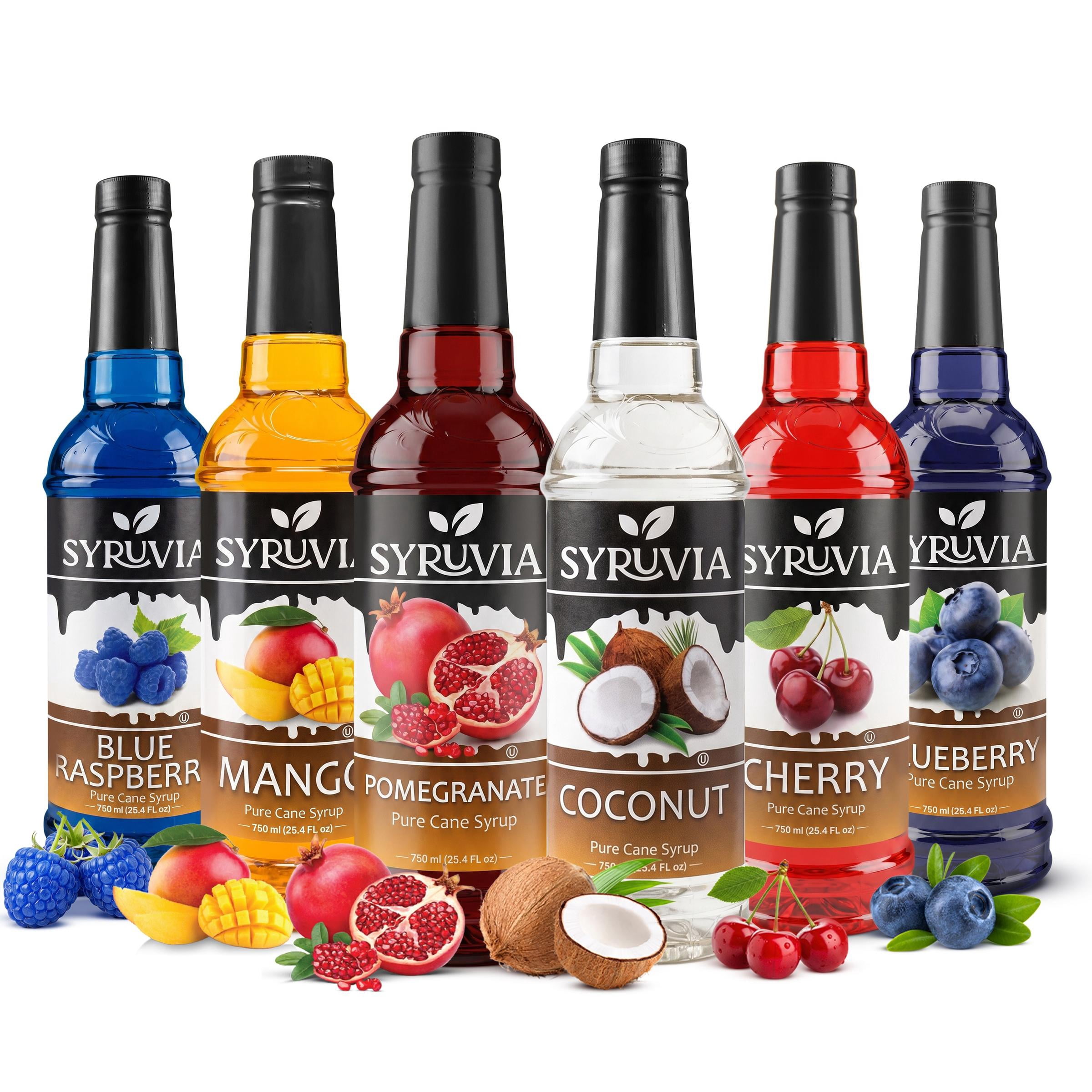 Syruvia Blue Raspberry, Mango, Pomegranate, Coconut, Cherry & Blueberry ...