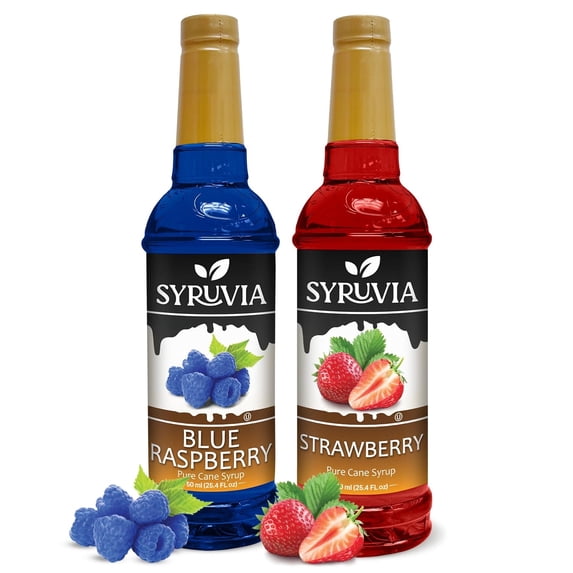 Syruvia Blue Raspberry & Strawberry Pure Cane Syrup