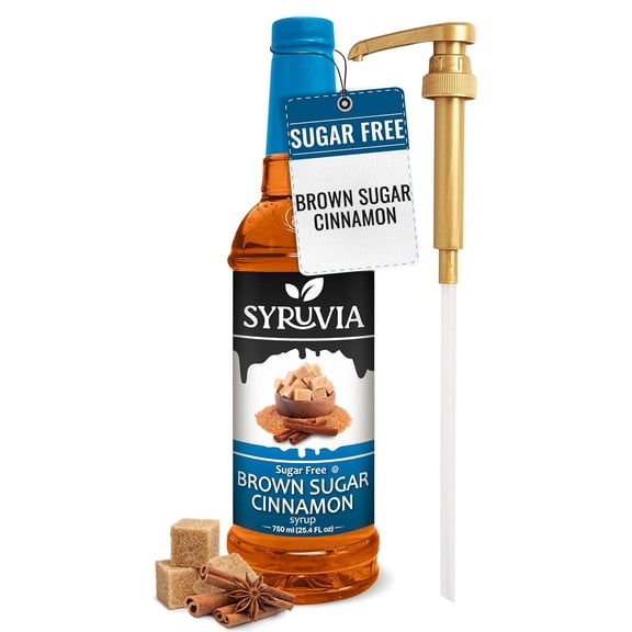 Syruvia Brown Sugar Cinnamon Sugar Free Coffee Syrup 25.4 Fl. Oz With Pump