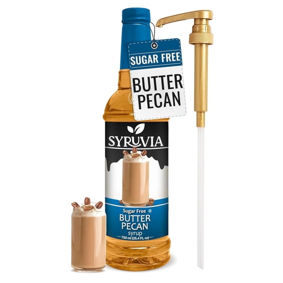 Syruvia Butter Pecan Sugar Free Coffee Syrup 25.4 Fl. Oz With Pump