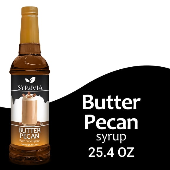 Syruvia Butter Pecan Syrup Pure Cane Coffee Flavoring Syrup, 25.4 fl Oz