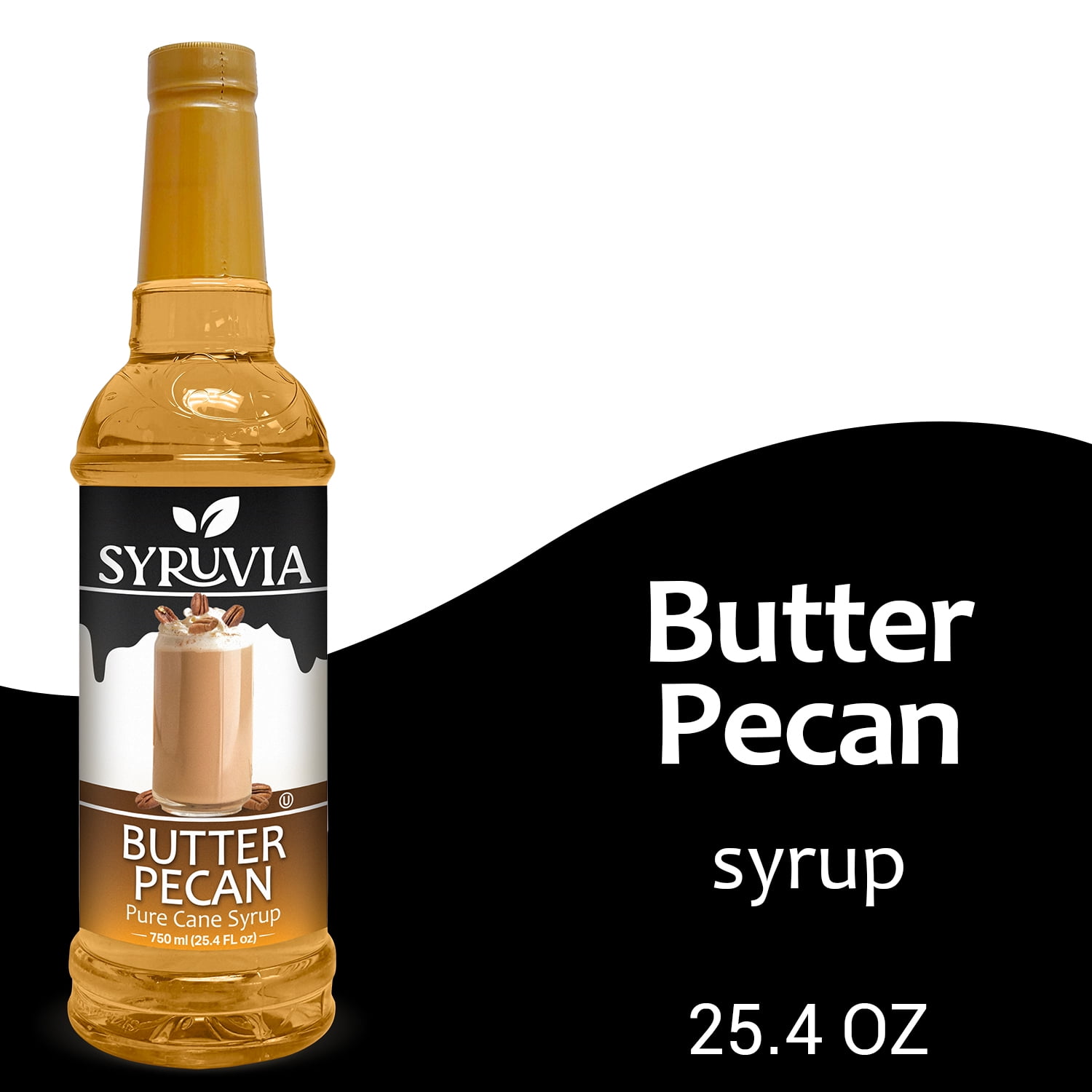 Syruvia Butter Pecan Syrup Pure Cane Coffee Flavoring Syrup, 25.4 fl Oz