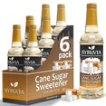 Syruvia Cane Sugar Sweetener Syrup for Coffee 1 Case (6 Bottles, 25.4