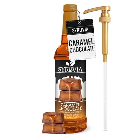 Syruvia Caramel Chocolate Pure Cane Syrup 25.4 fl Oz With Pump