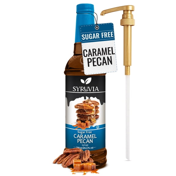 Syruvia Caramel Pecan Sugar Free Coffee Syrup 25.4 Fl. Oz With Pump