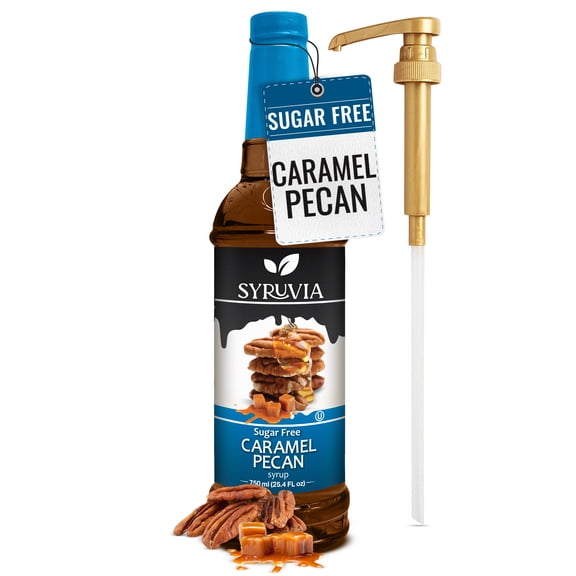 Syruvia Caramel Pecan Sugar Free Coffee Syrup 25.4 Fl. Oz With Pump