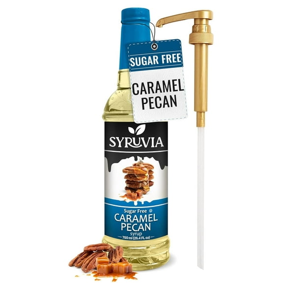 Syruvia Caramel Pecan Sugar Free Coffee Syrup 25.4 Fl. Oz With Pump