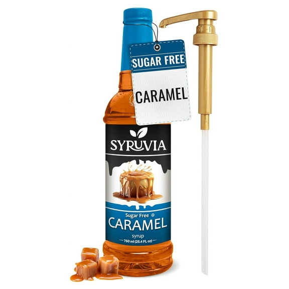 Syruvia Caramel Sugar Free Coffee Syrup 25.4 Fl. Oz With Pump