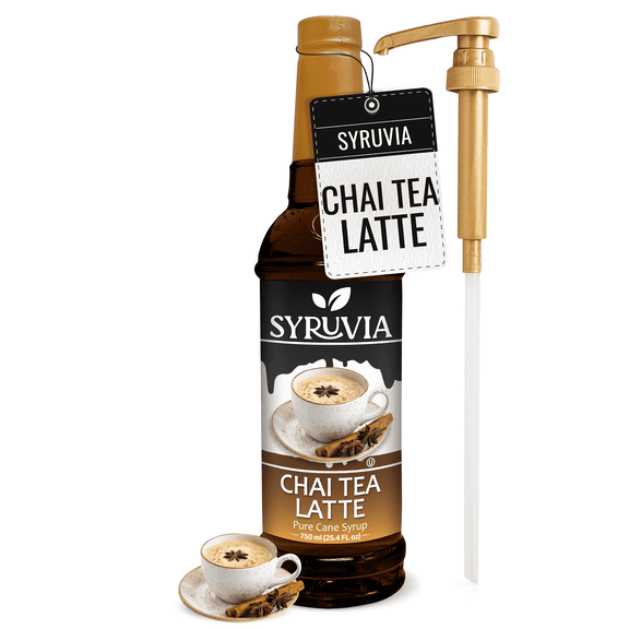 Syruvia Chai Tea Pure Cane Syrup 25.4 fl Oz With Pump