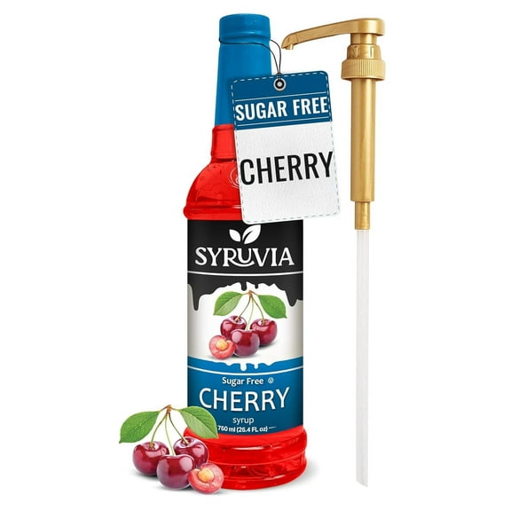 Syruvia Cherry Sugar Free Cocktails Syrup 25.4 Fl. Oz With Pump