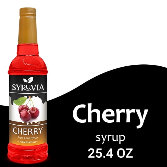 Syruvia Cherry Syrup Pure Cane Coffee Flavoring Syrup, 25.4 fl Oz