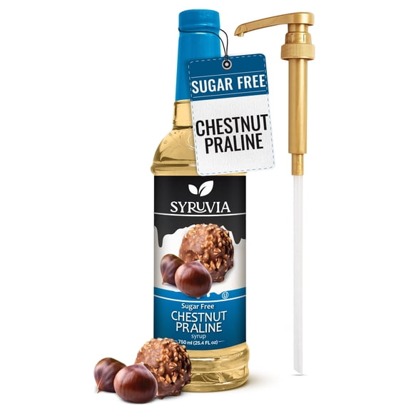 Syruvia Chestnut Praline Sugar Free Coffee Syrup 25.4 Fl. Oz With Pump