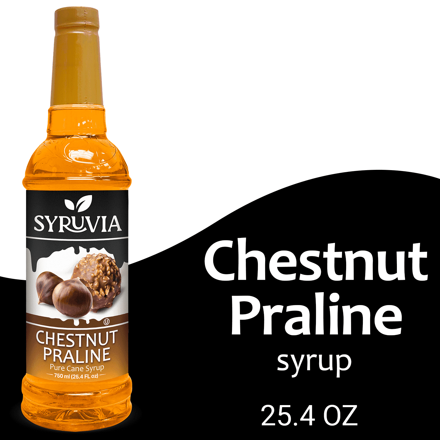 Syruvia Chestnut Praline Syrup Pure Cane Coffee Flavoring Syrup, 25.4 fl Oz