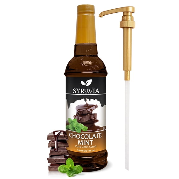 Syruvia Chocolate Mint Pure Cane Syrup 25.4 fl Oz With Pump