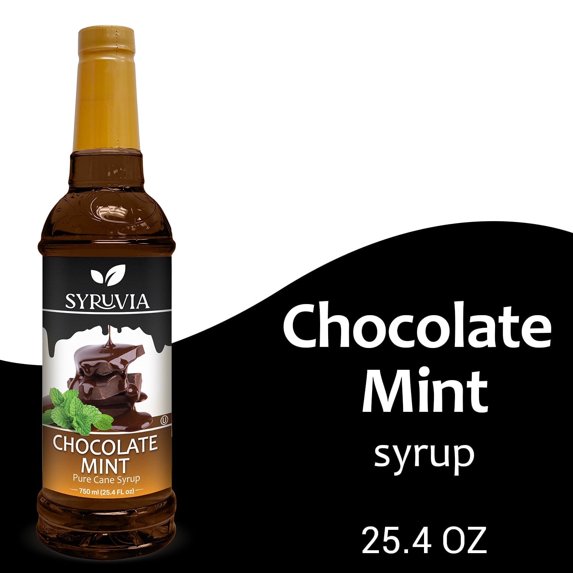 Syruvia Chocolate Mint Syrup Pure Cane Coffee Flavoring Syrup, 25.4 fl Oz