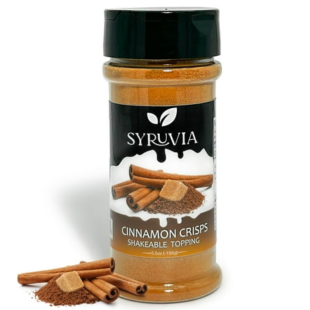 Syruvia Cinnamon Crisp Shakable Coffee Topping- 5.5 oz Coffee Sprinkles Great for Oatmeal, Milkshakes, Smooties, Ice Cream, Dessert Topping And More.