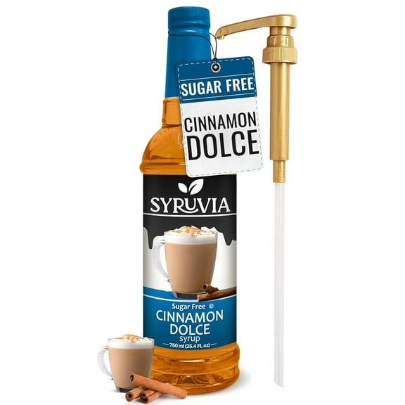 Syruvia Cinnamon Dolce Sugar Free Coffee Syrup 25.4 Fl. Oz With Pump