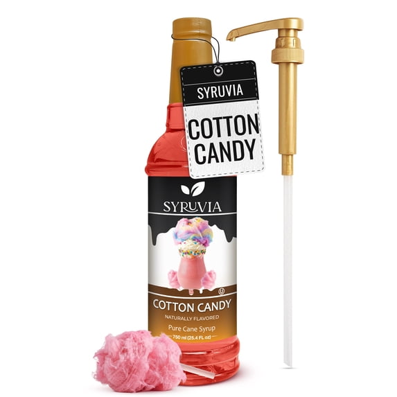 Syruvia Cotton Candy Pure Cane Syrup 25.4 fl Oz With Pump