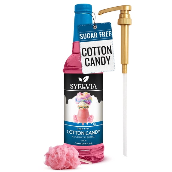 Syruvia Cotton Candy Sugar Free Cocktails Syrup 25.4 Fl Oz With Pump