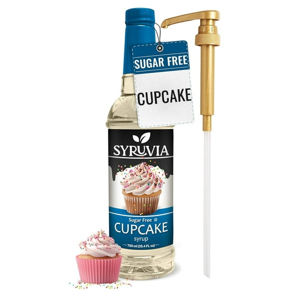 Syruvia Cupcake Sugar Free Coffee Syrup 25.4 Fl. Oz With Pump