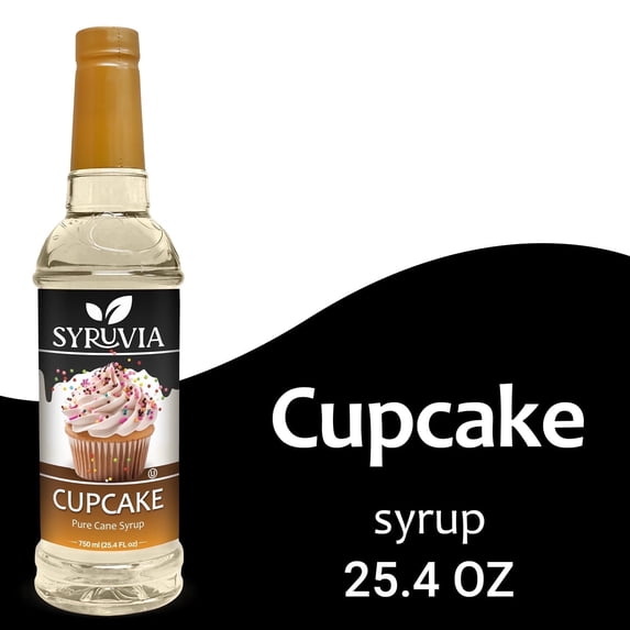 Syruvia Cupcake Syrup Pure Cane Coffee Flavoring Syrup, 25.4 fl Oz