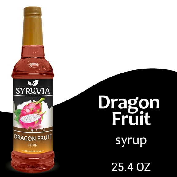 Syruvia Dragon Fruit Syrup Pure Cane Coffee Flavoring Syrup, 25.4 fl Oz