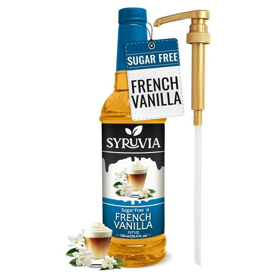 Syruvia French Vanilla Sugar Free Coffee Syrup 25.4 Fl. Oz With Pump