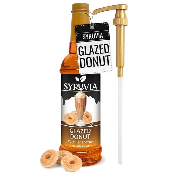 Syruvia Glazed Donut Pure Cane Syrup, 25.4 fl Oz With Pump