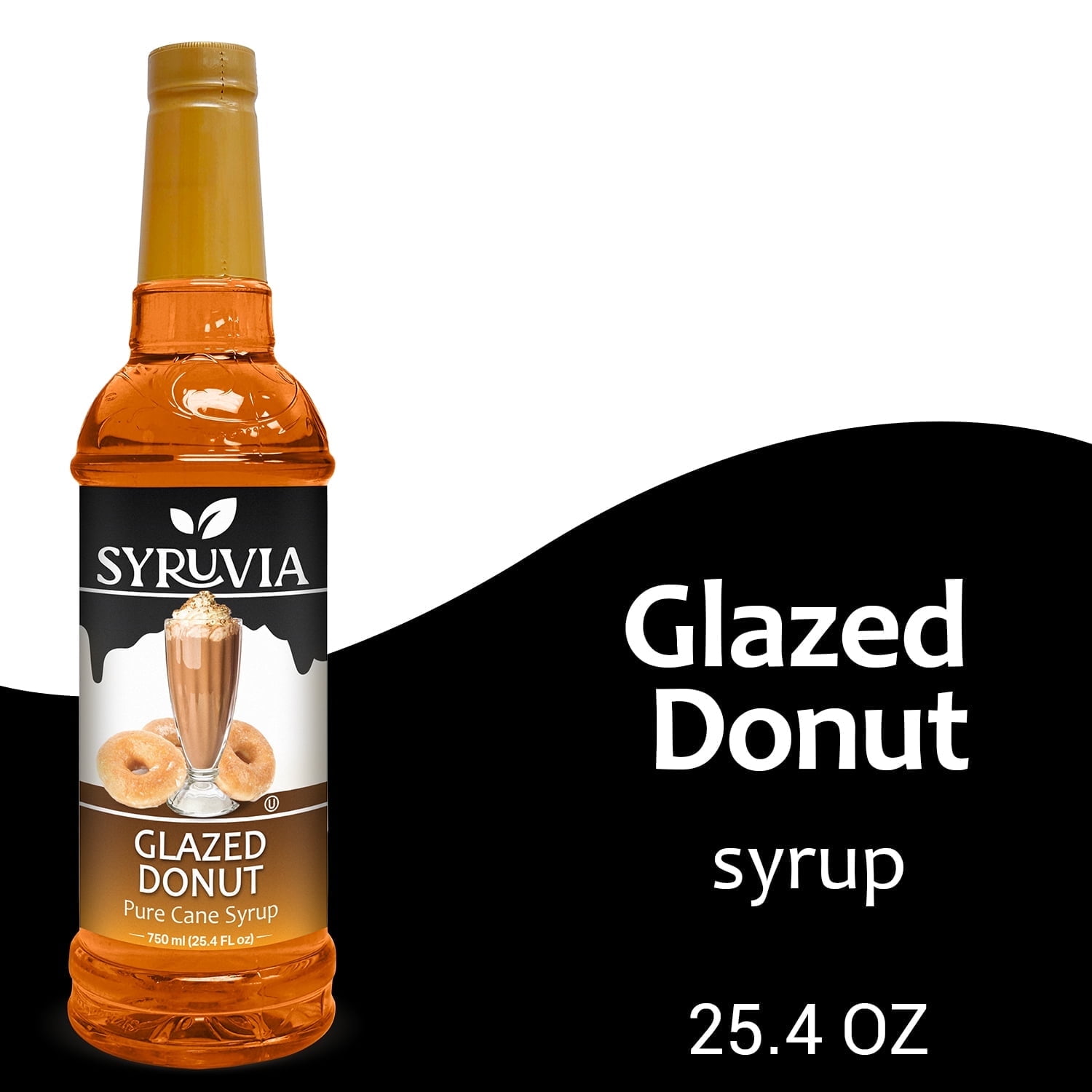 Syruvia Glazed Donut Syrup Pure Cane Coffee Flavoring Syrup, 25.4 fl Oz
