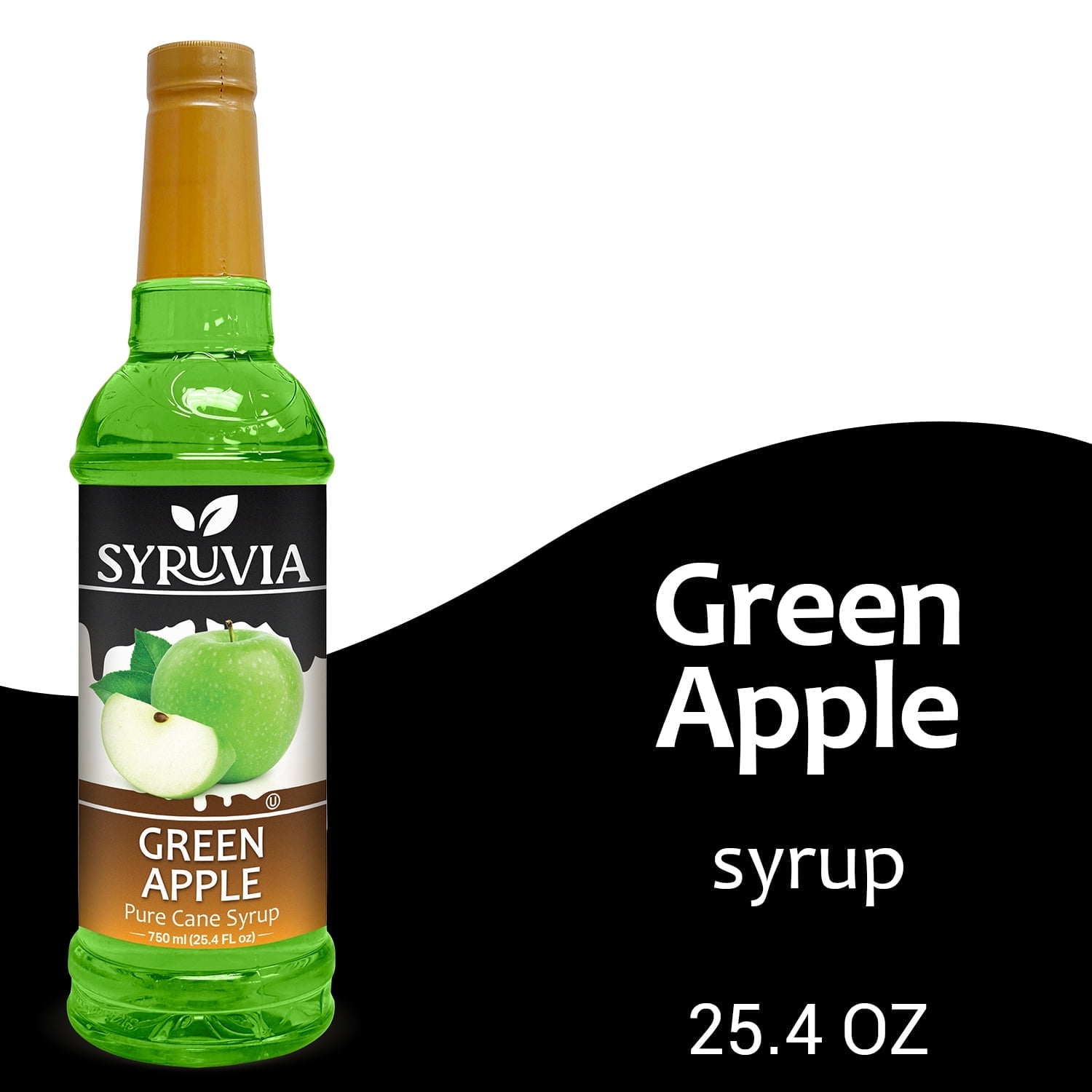 Syruvia Green Apple Syrup Pure Cane Coffee Flavoring Syrup, 25.4 fl Oz