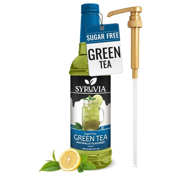 Syruvia Green Tea Sugar Free Cocktails Syrup 25.4 Fl Oz With Pump