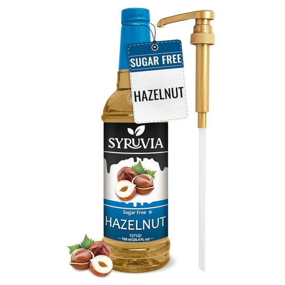 Syruvia Hazelnut Sugar Free Coffee Syrup 25.4 Fl. Oz With Pump