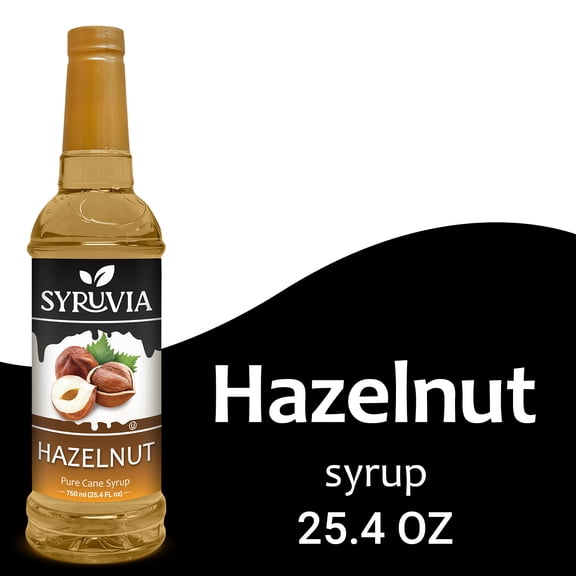 Syruvia Hazelnut Syrup Pure Cane Coffee Flavoring Syrup, 25.4 fl Oz