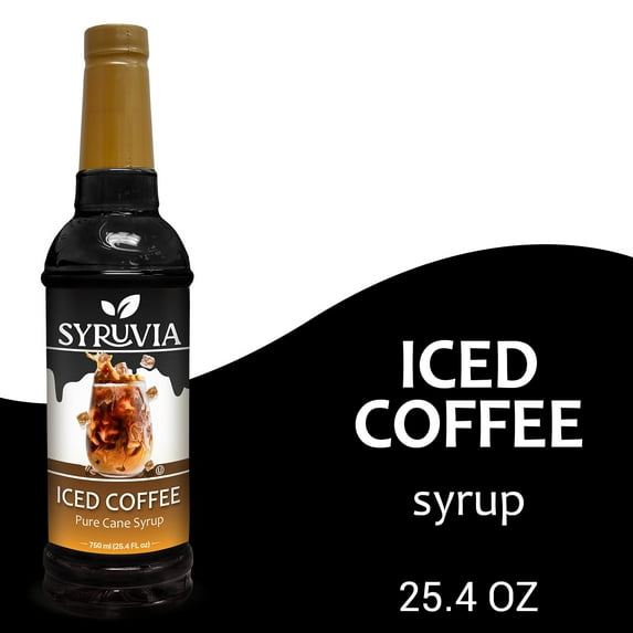 Syruvia Iced Coffee Syrup Pure Cane Coffee Flavoring Syrup, 25.4 fl Oz